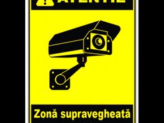 Semn pentru zona supraveghere video 24 ore